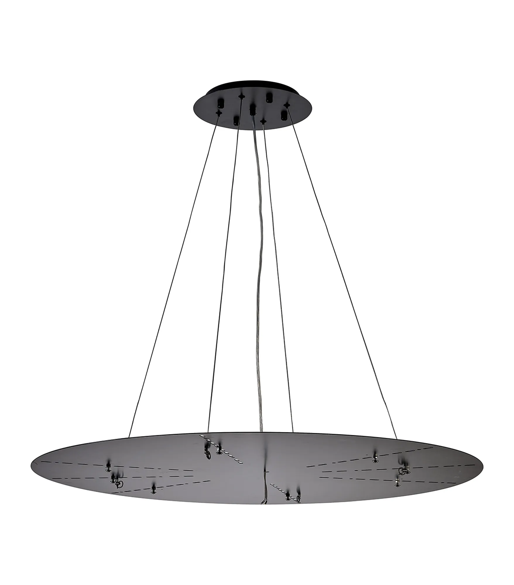 D0930BL/MBK  Lowan 890mm, 3m Suspension Plate c/w Power Cable To Lower Flush Fittings, Satin Black/Matt Black Max Load 20kg (ONLY TESTED FOR OUR RANGE OF PRODUCTS)